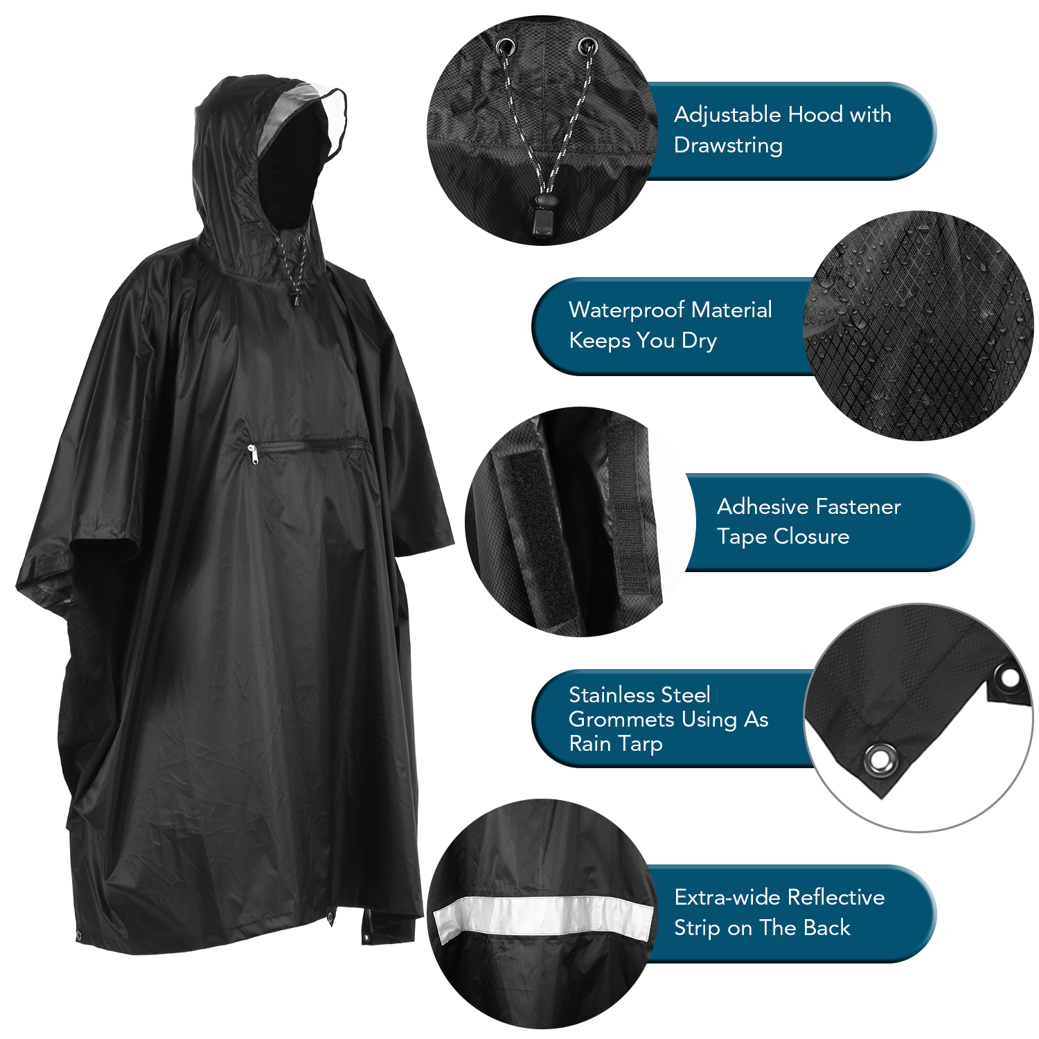 Rain Cover Backpack - backpacking rain poncho Lixada Hooded Rain