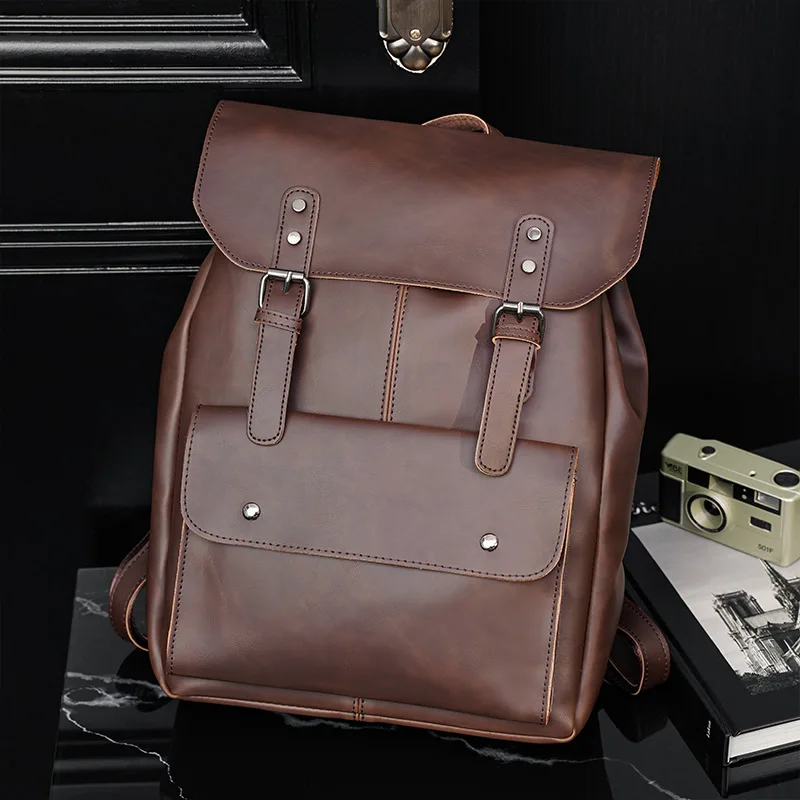 Leather Backpack Vintage - Vintage Men's Backpack Luxury Leather Backpack