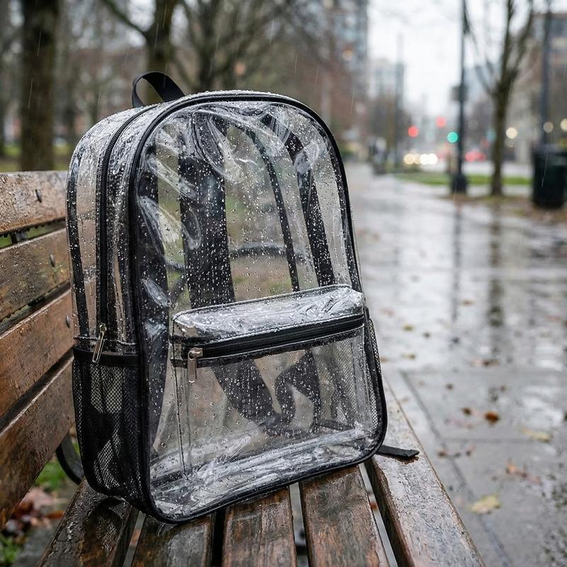 Transparent PVC Outdoor Sports - Canvas Backpack Casual recension och pris