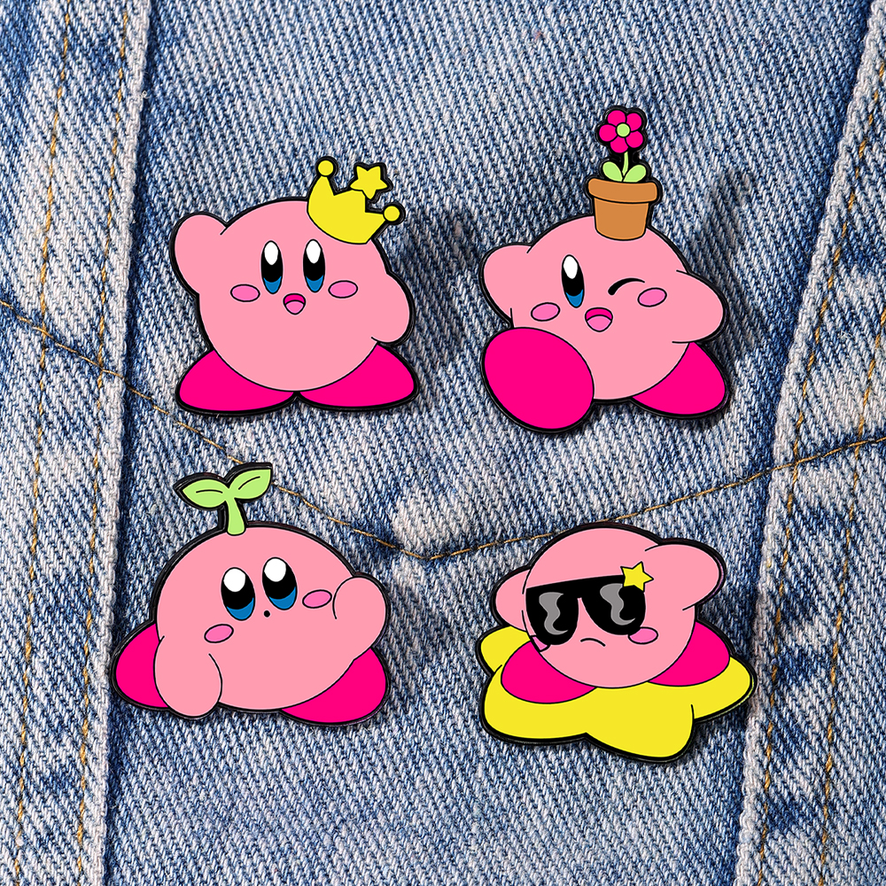 4pcs Kirby Enamel Lapel Pins S - Fashion Backpack Women recension och pris