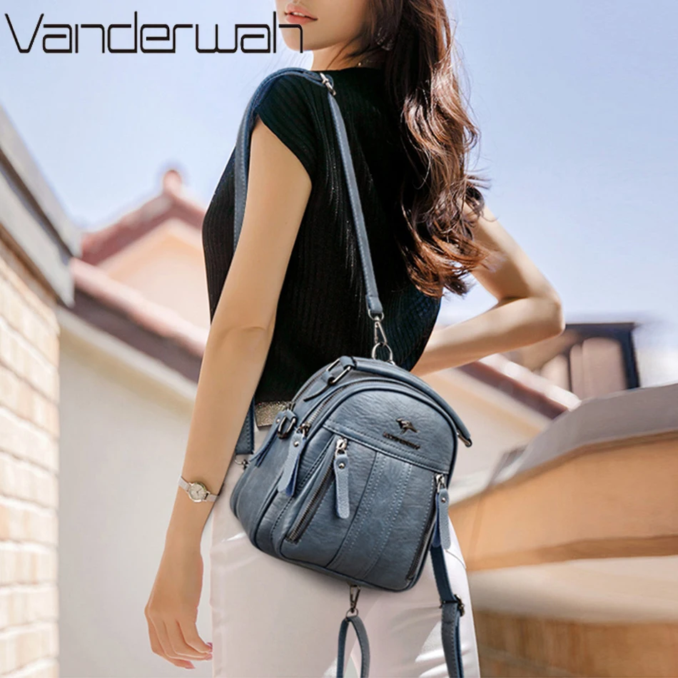 4 In 1 Leather Backpacks Multi - Leather Backpack Vintage recension och pris