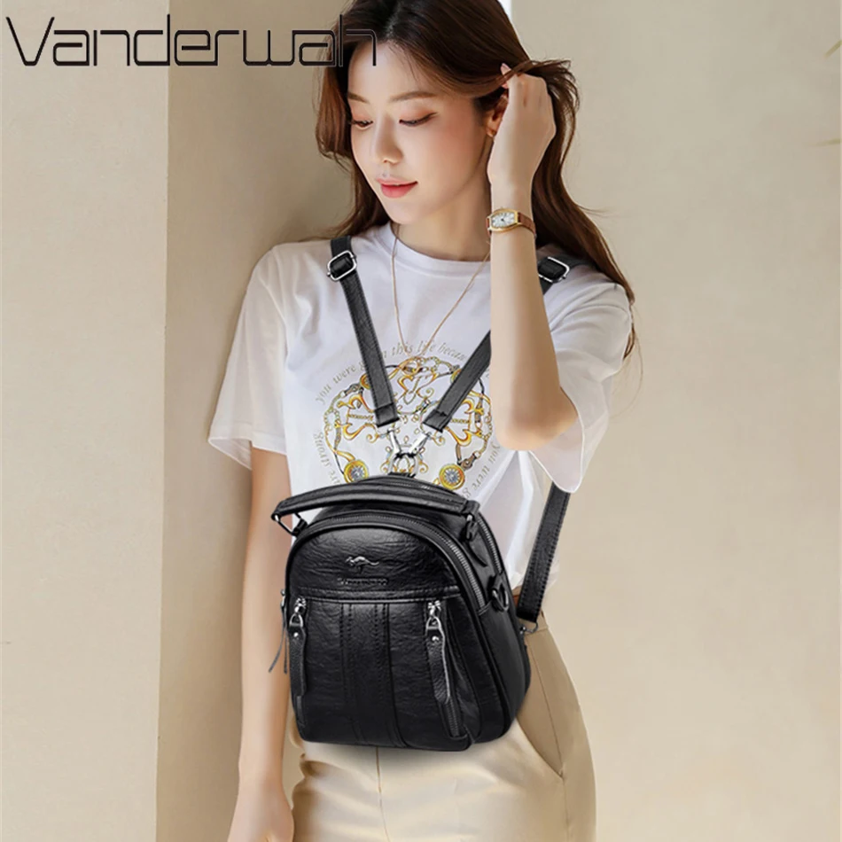 4 In 1 Leather Backpacks Multi - Leather Backpack Vintage recension och pris