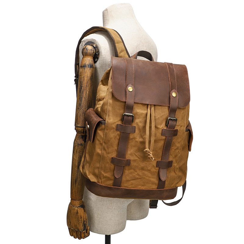 Men's Backpack Vintage Waxed C - Leather Backpack Vintage recension och pris