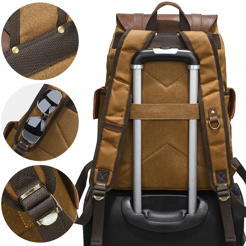Men's Backpack Vintage Waxed C - Leather Backpack Vintage recension och pris