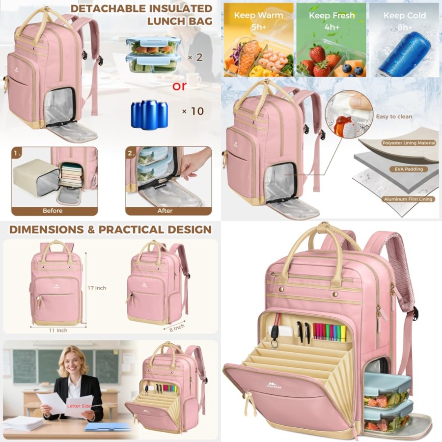 Lunch Backpack for Women, Teac - Laptop Backpack 15.6 recension och pris
