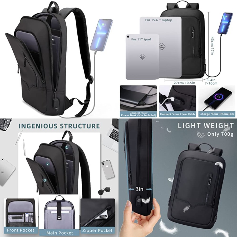 Backpack for Men Business Slim - Travel Backpack Anti Theft recension och pris