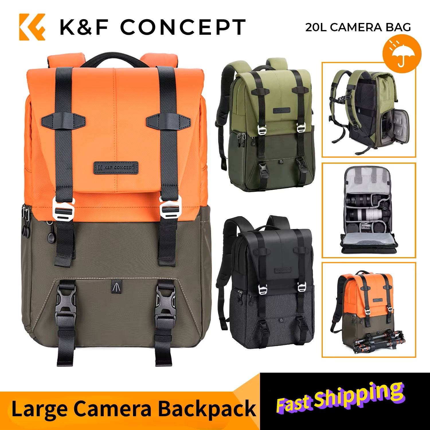 K&F CONCEPT Camera Backpack Tr - Laptop Backpack 15.6 recension och pris