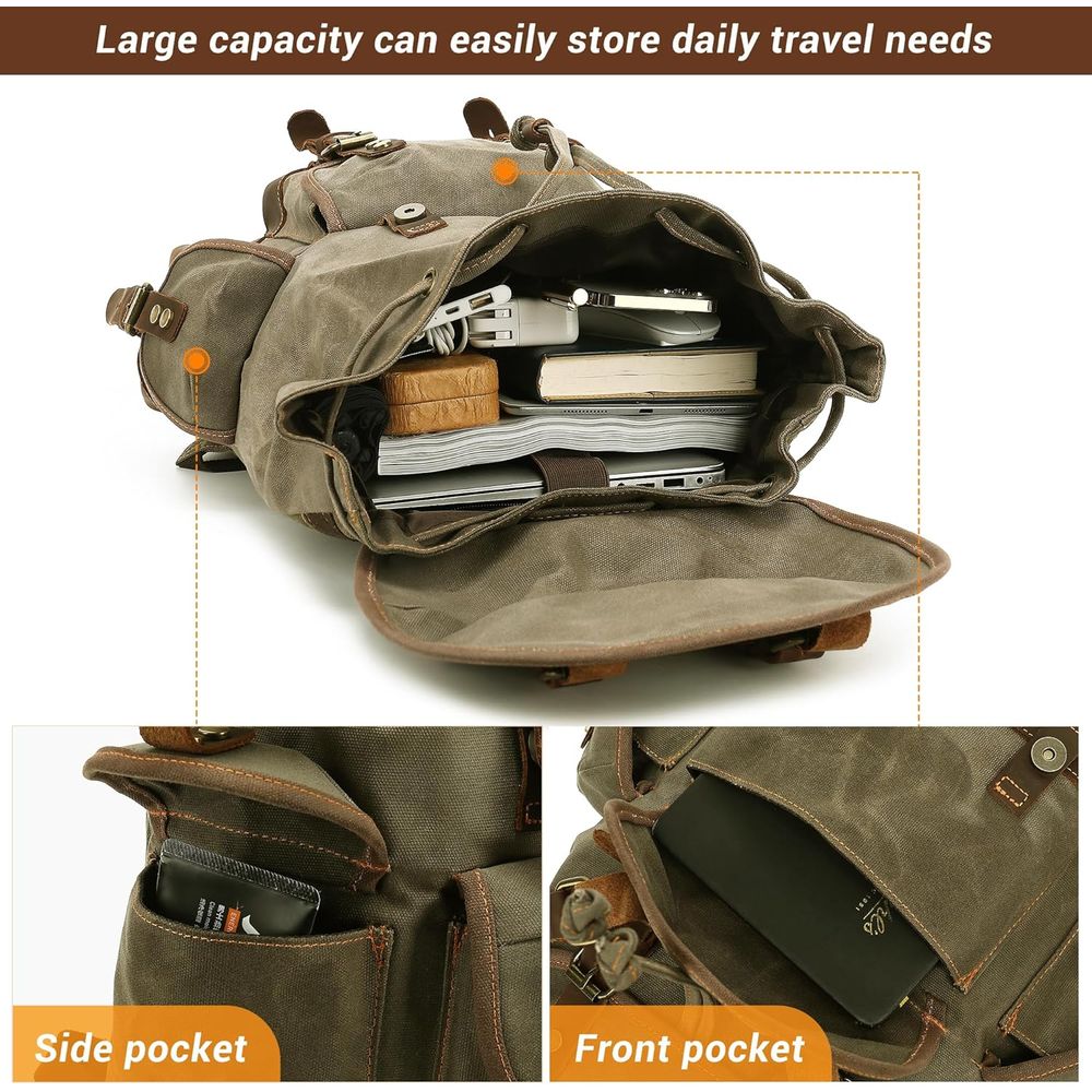Vintage Canvas Leather Backpac - Leather Backpack Vintage recension och pris