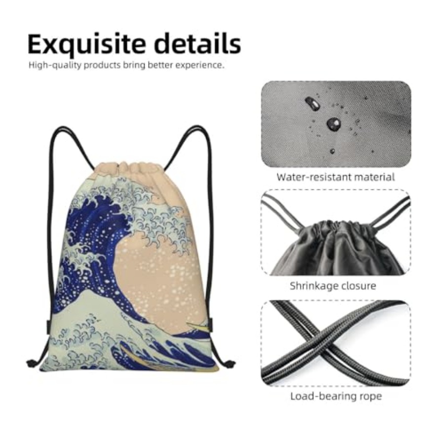 Japanese Kanagawa Ocean Great  - Drawstring Gym Bag recension och pris