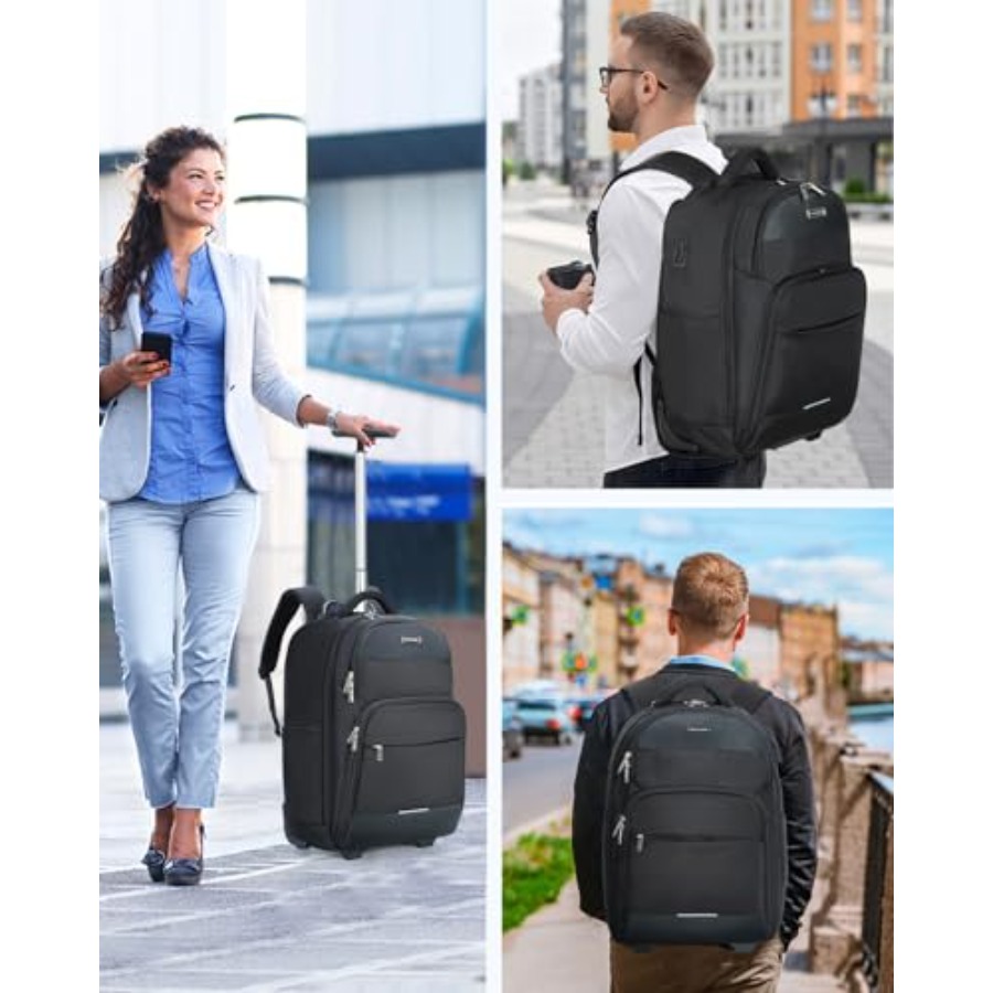 Rolling Backpack 30L Travel La - Laptop Backpack 15.6 recension och pris