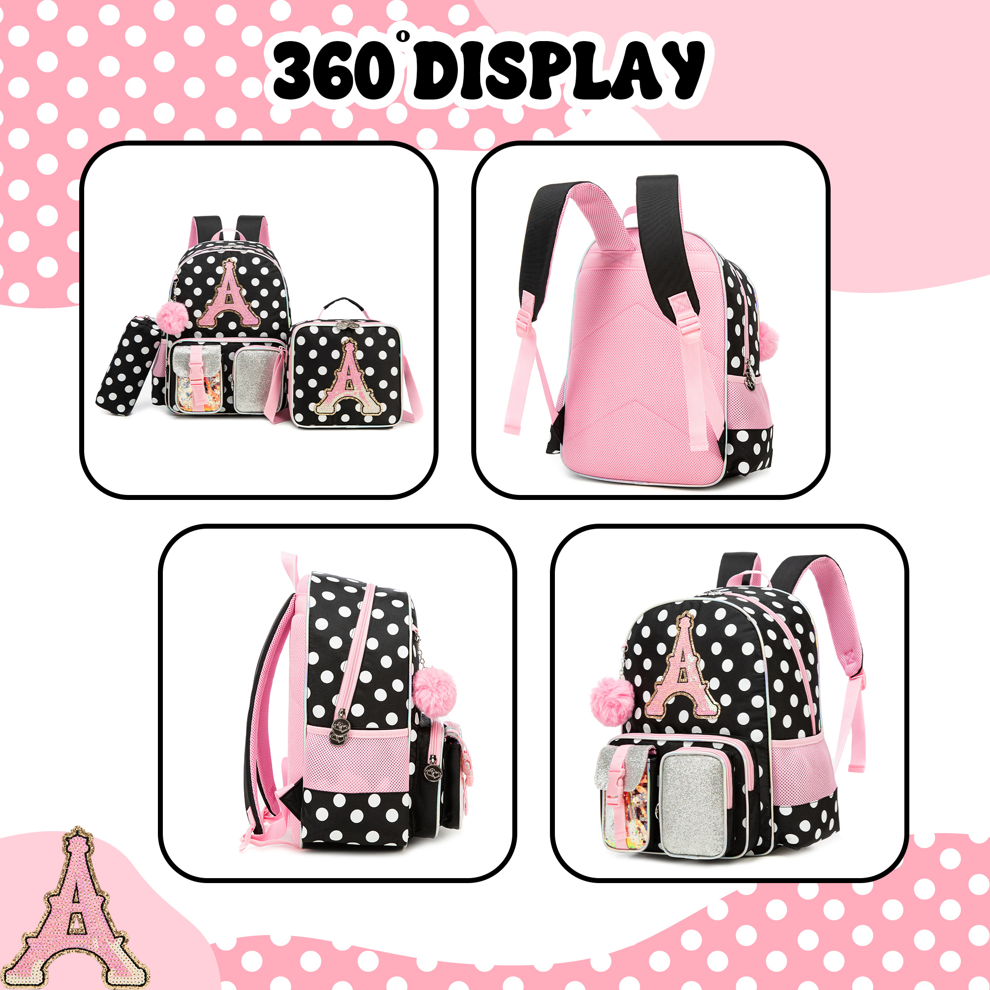 Backpack for Girls Letter Back - School Backpack Teen recension och pris