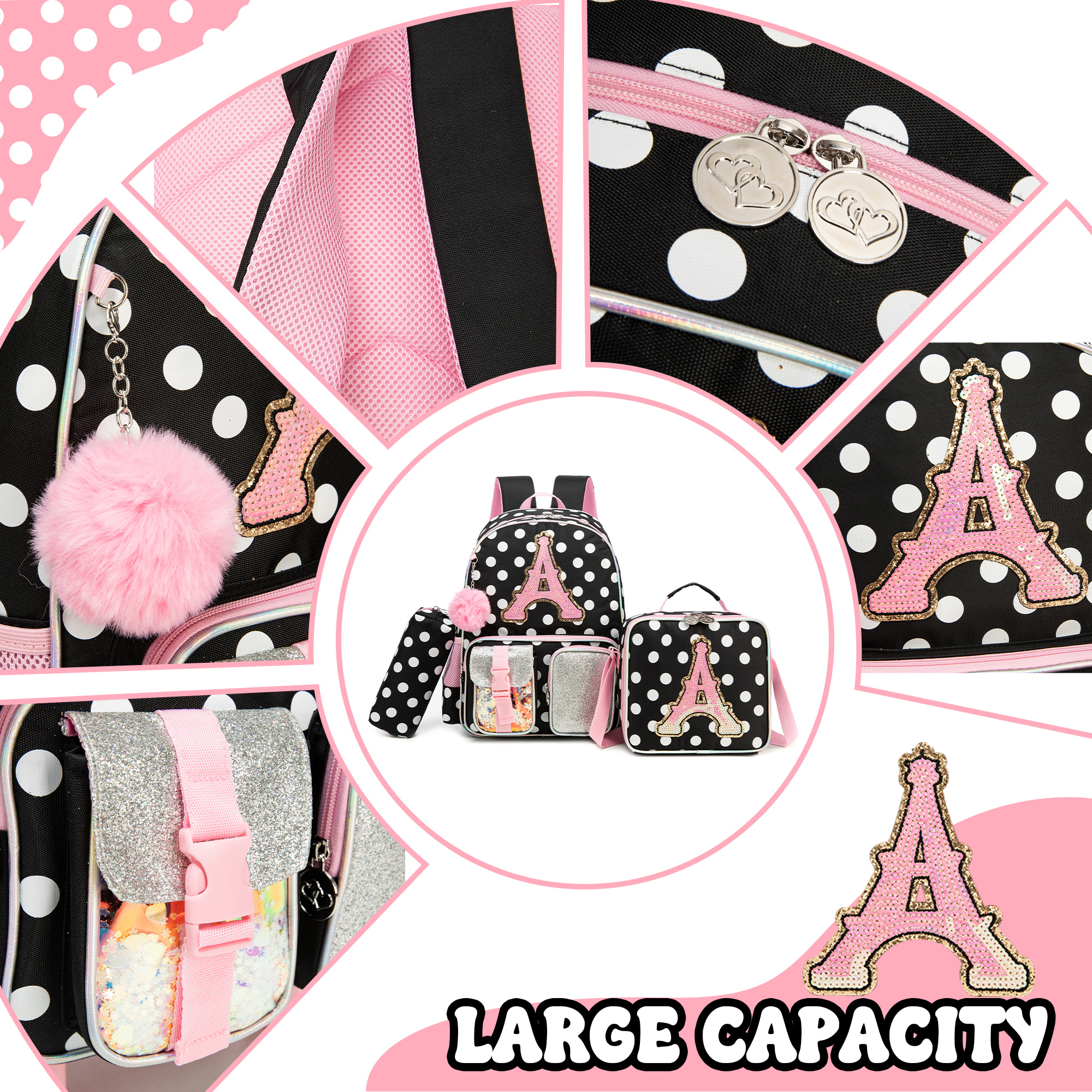 Backpack for Girls Letter Back - School Backpack Teen recension och pris