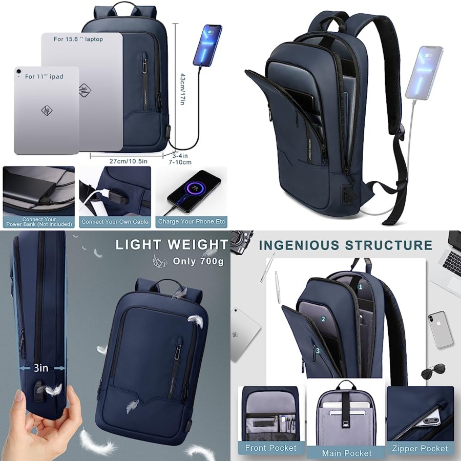 Backpack for Men Business Slim - Travel Backpack Anti Theft recension och pris