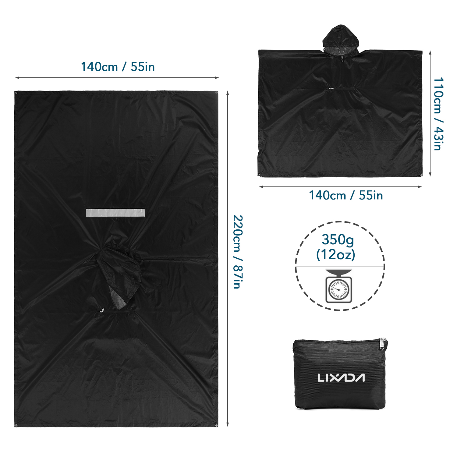 backpacking rain poncho Lixada - Rain Cover Backpack recension och pris