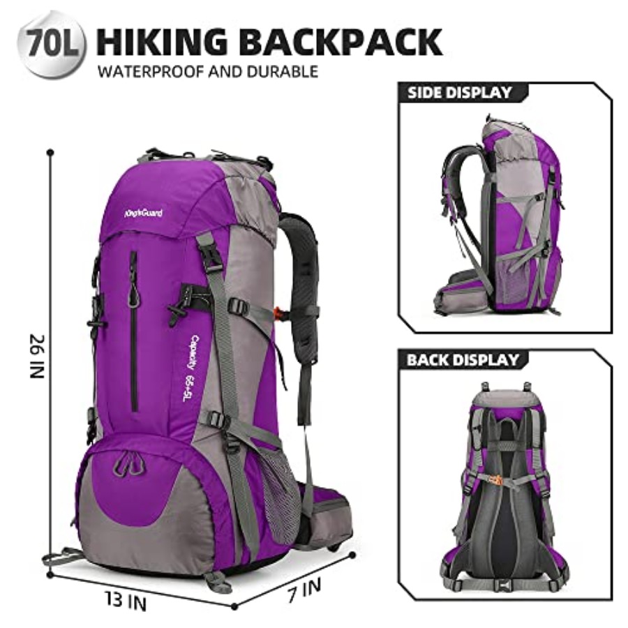 70L Hiking Backpack with Rain  - Rain Cover Backpack recension och pris