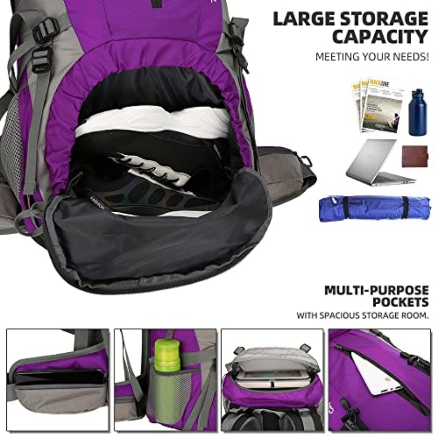 70L Hiking Backpack with Rain  - Rain Cover Backpack recension och pris
