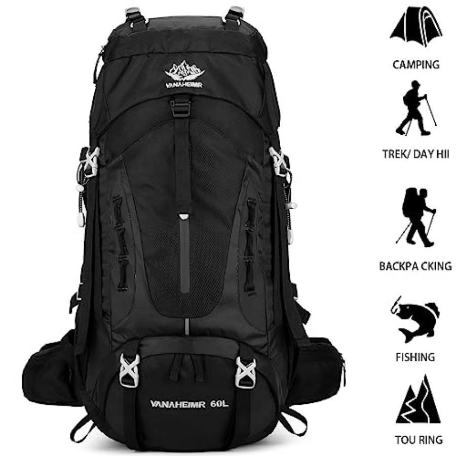 50L Hiking Backpack Men Campin - Rain Cover Backpack recension och pris