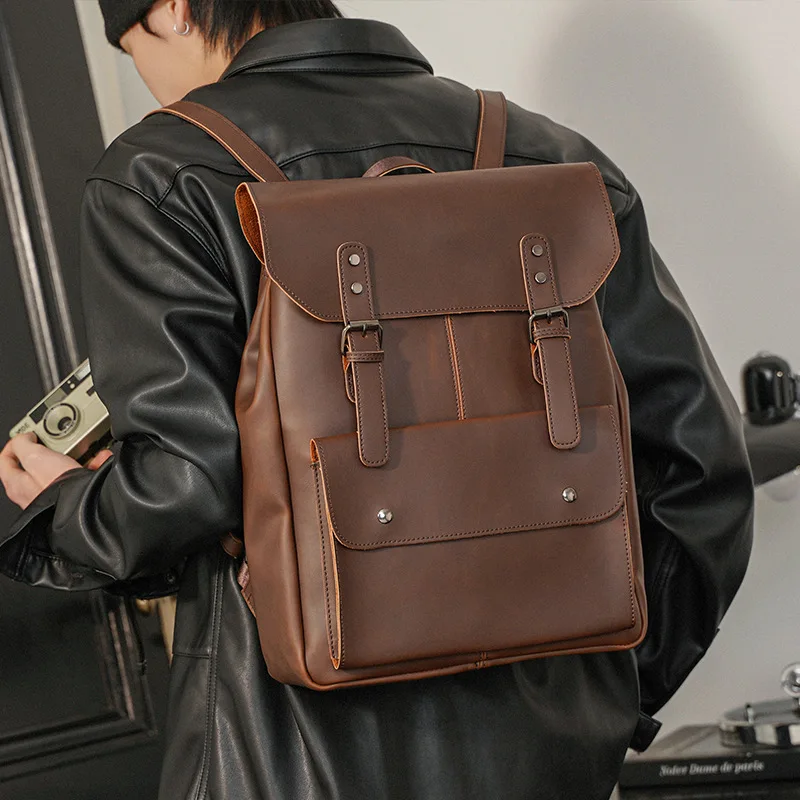 Vintage Men's Backpack Luxury  - Leather Backpack Vintage recension och pris