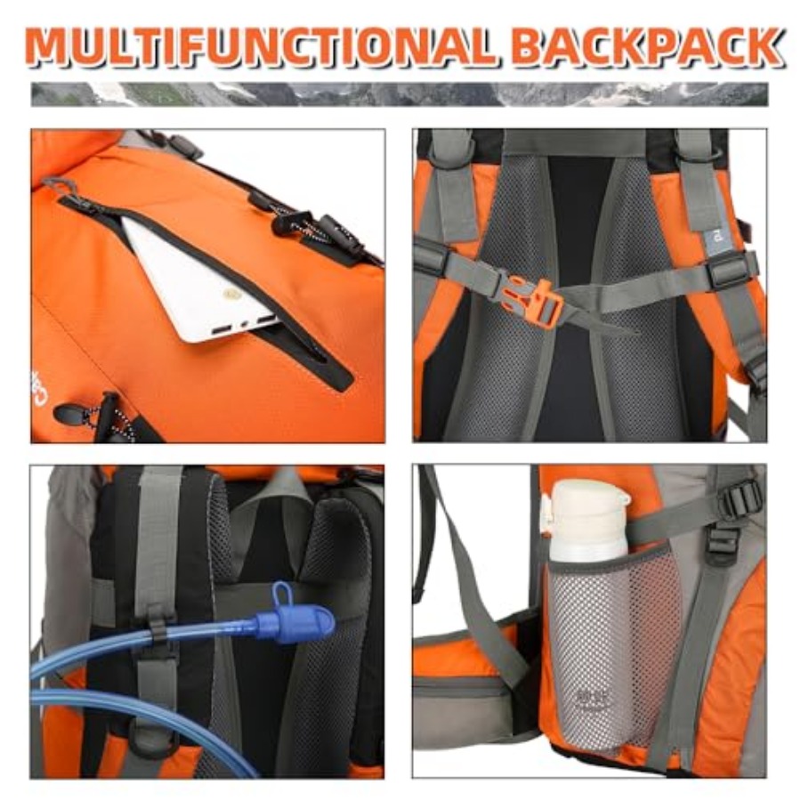 70L Hiking Backpack with Rain  - Rain Cover Backpack recension och pris