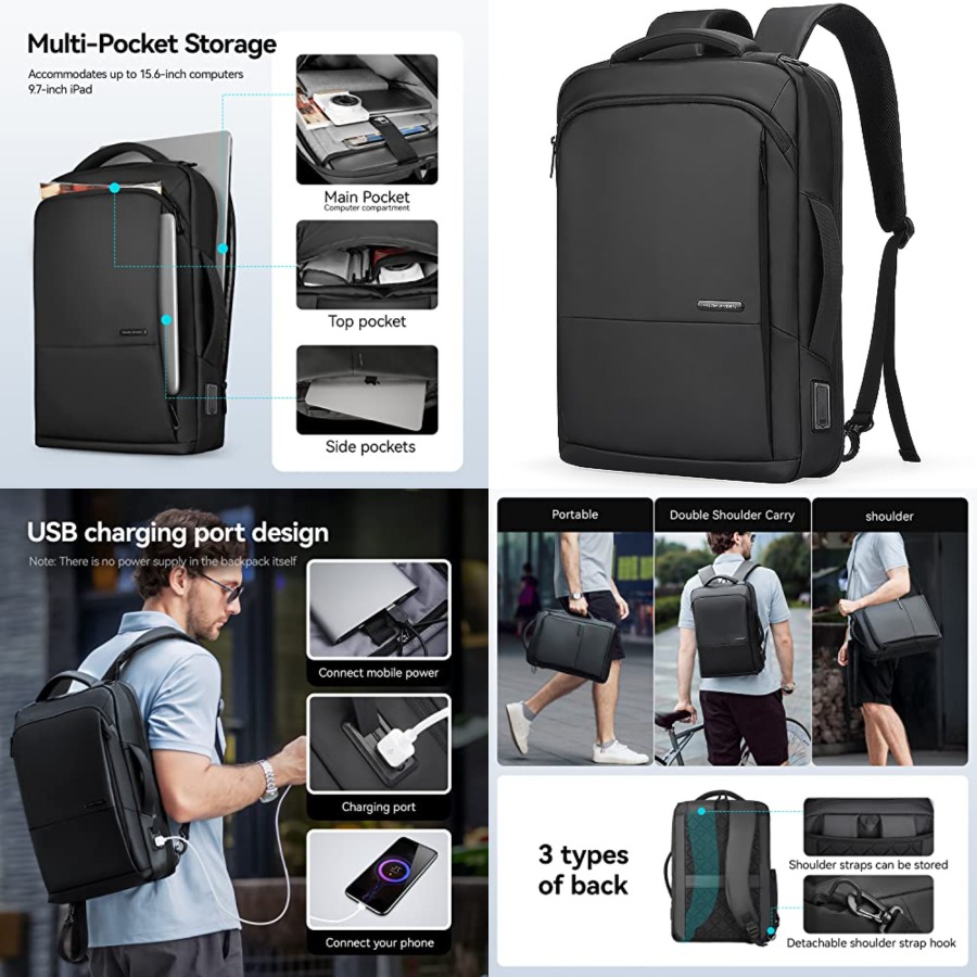 Slim Laptop Backpack for Men,  - Laptop Backpack 15.6 recension och pris