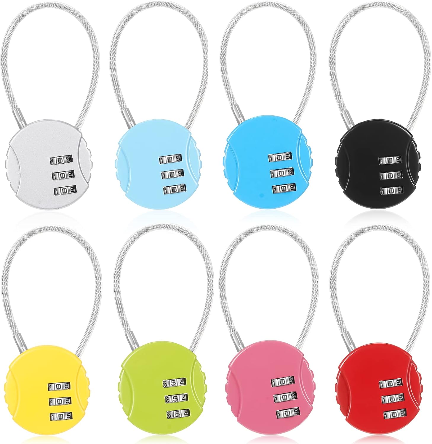 8 Pack Combination Wire Lock 3 - Backpack Lock Combo recension och pris