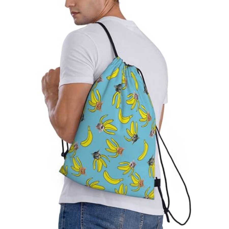 Funny Cat Banana Bananas Draws - Drawstring Gym Bag recension och pris